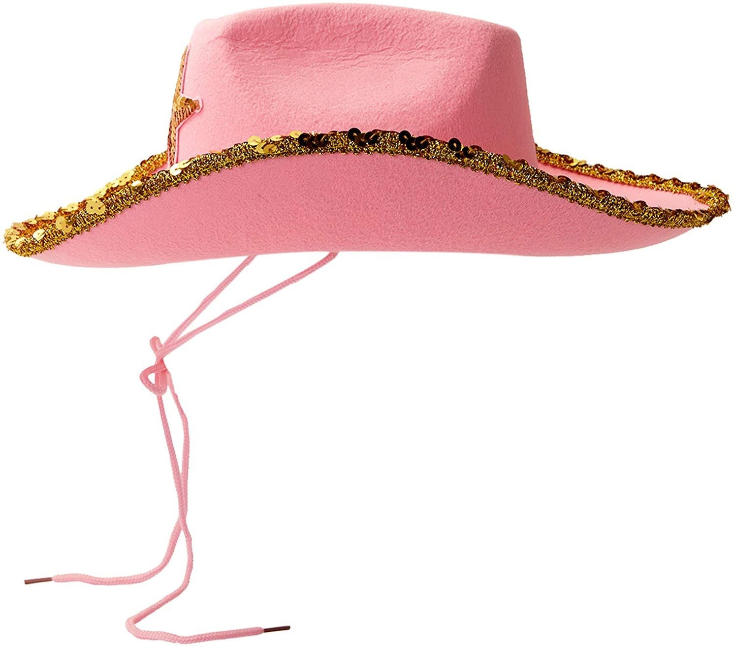 Western Cowboy and Cowgirl Hats for Kids, Pink Sparkly (4 Pack)