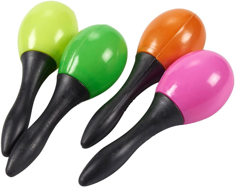 Blue Panda Small Neon Maracas for Kids, Party Noise Makers (24-Pack)