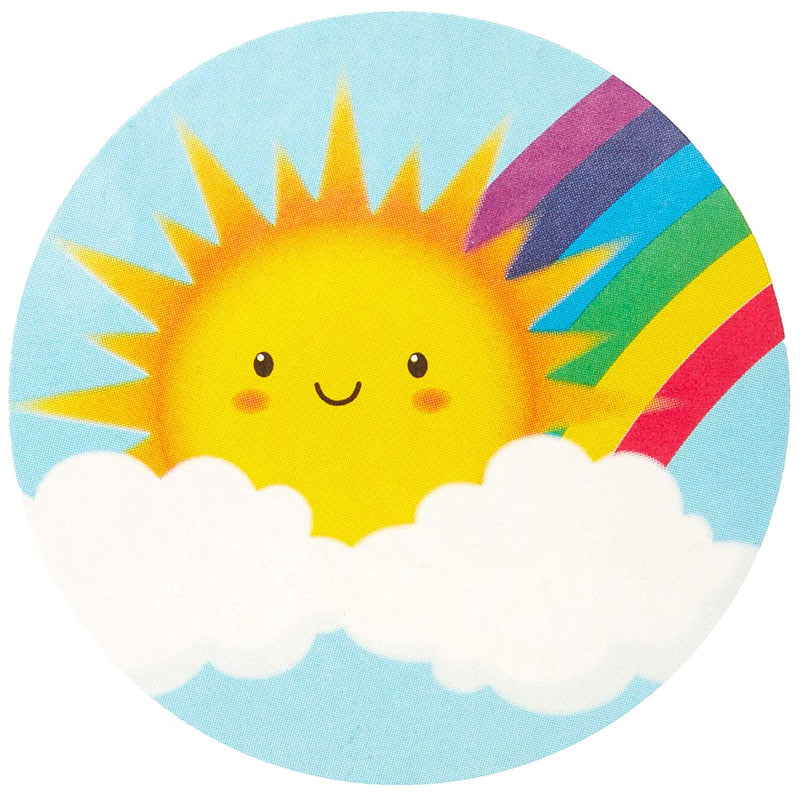 Rainbow and Sunshine Stickers for Kids (1.5 in, 8 Designs, 1000 pcs)