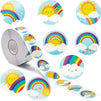 Rainbow and Sunshine Stickers for Kids (1.5 in, 8 Designs, 1000 pcs)