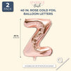 Rose Gold Foil Letter Z Party Balloons (40 in, 2 Pack)