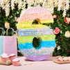 Large Number 6 Pinata for Girl's 6th Birthday Party Decorations, Rainbow Pastel Design (21 x 14.2 x 4 In)