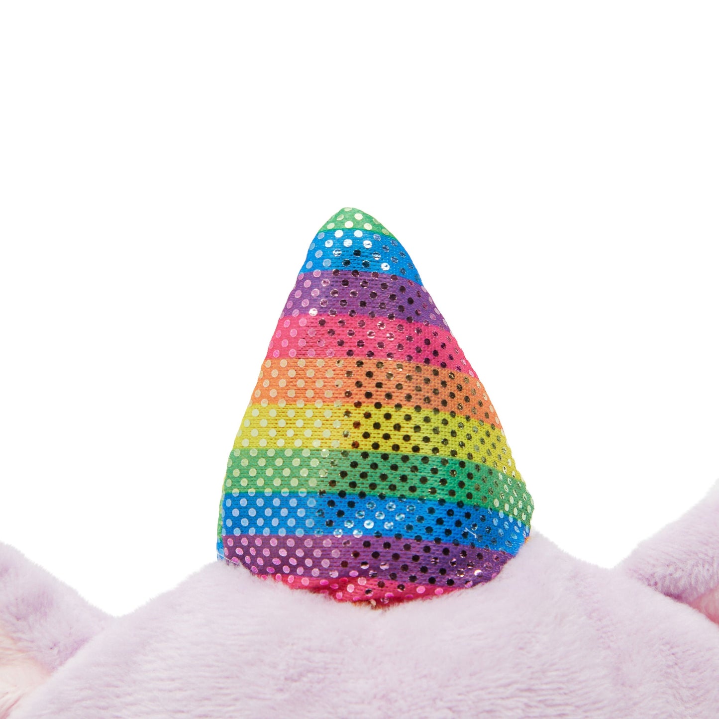 Small Reversible Caticorn Plush Toy, Lavender and White Caticorn Plushie with Rainbow Horn (6 x 12 In)