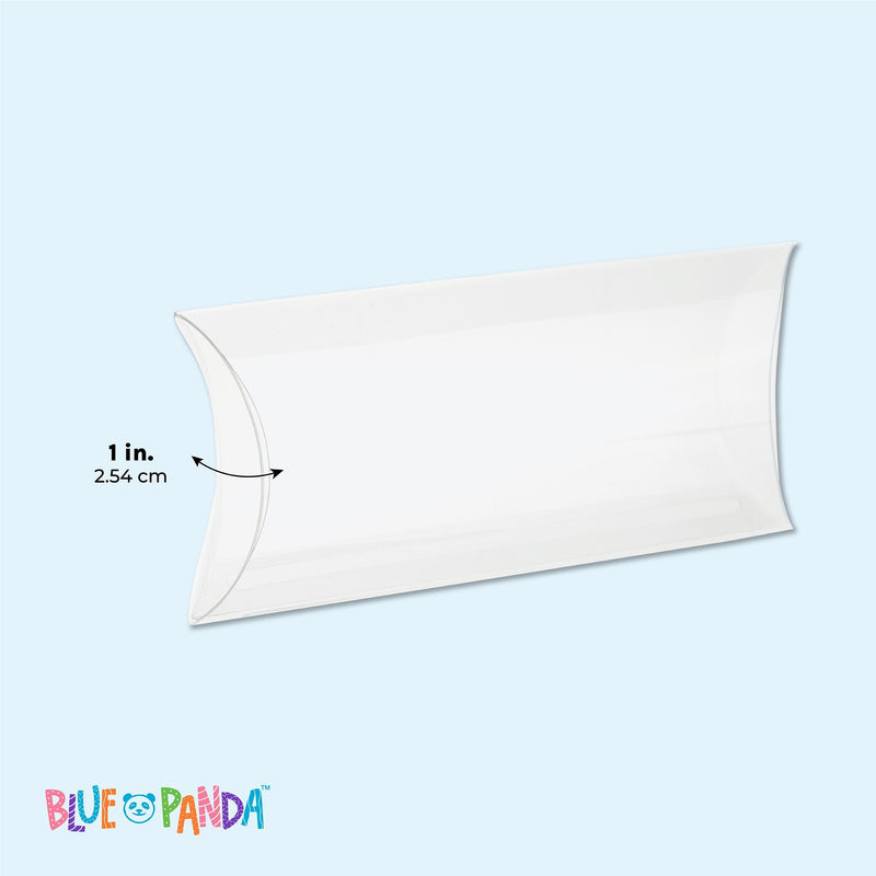 Small Clear Pillow Boxes for Gifts, Birthday Party Favors (5.5 x 2.75 In, 50 Pack)