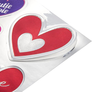 Happy Valentine’s Foil Hearts for Kids Classroom Exchange (2 Sheets, 34 Pieces)