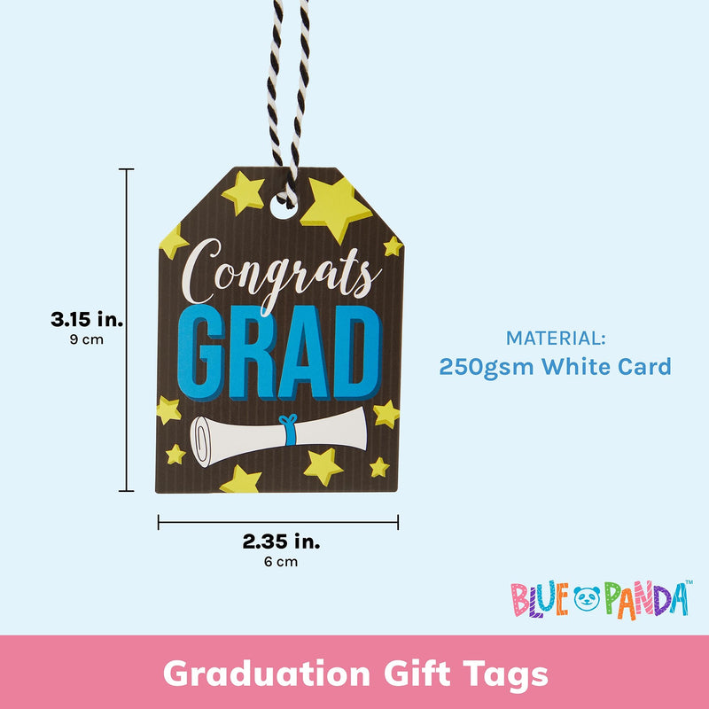 Gift Tags with String for Graduation Gifts, 2023 Congrats Grad (6 Designs, 120 Pieces)