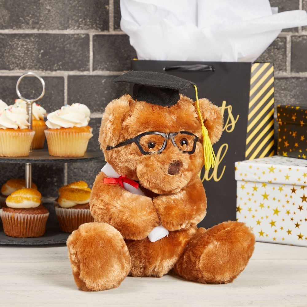 Graduation Gift Stuffed Animal, Louie The Teddy Bear Plush with Diploma