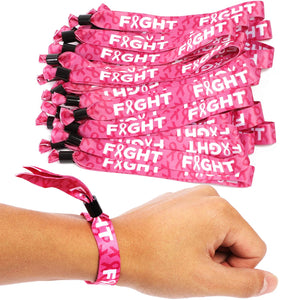 Pink Breast Cancer Awareness Bracelets, Single Use (30 Pack)