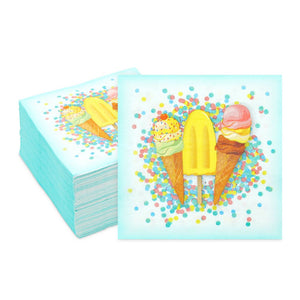 Ice Cream Cone Birthday Party Supplies, Paper Luncheon Napkins (6.5 In, 150 Pack)