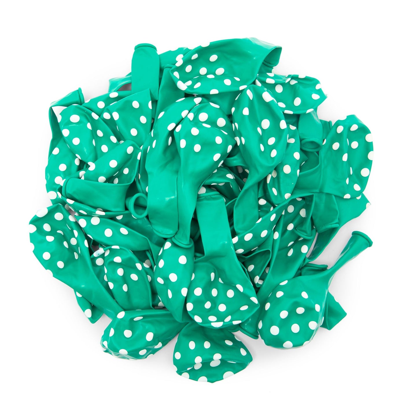 50-Pack 12-Inch Green Latex Polka Dot Balloons for Birthday Party Decorations Supplies with 1 Gold 2.5x2.5x5-Inch Balloon Weight and 1 Roll of 10mm Wide White String