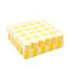 100 Pack Yellow Plaid Paper Napkins for Birthday Party Supplies (6.5 x 6.5 In)