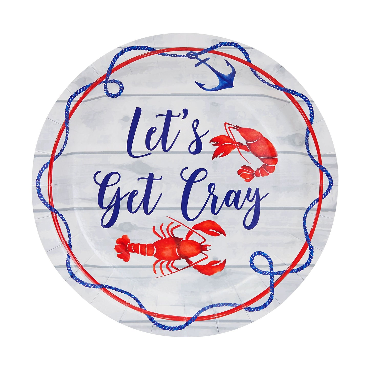 48 Pack Lets Get Cray Seafood Boil Plates for Crawfish Boil Party Supplies (7 x 7 In)