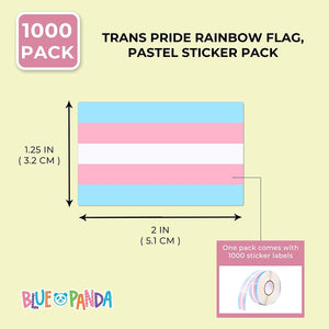 Blue Panda Transgender Pride Self Adhesive Sticker Roll (1.25 x 2 in., 1000 Pack)