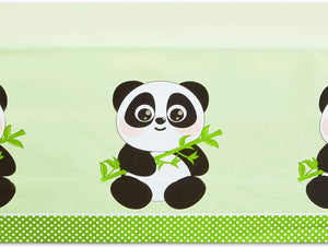 Green Tablecloth for Panda Birthday Party Decorations (54 x 108 in, 3 Pack)