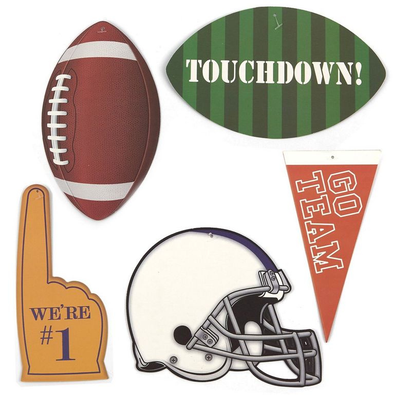 30-Count Hanging Decorations - Football Party Supplies, Hanging Whirl Streamers, Football Game Day Decorations, Sports-Themed Party Decor, Includes 15 Assorted Cutouts, 36.5 to 38.5 inches in Length