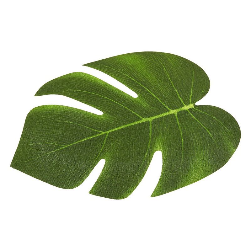 60 Pieces Artificial Palm Leaves - 8 Inches Tropical Monstera Leaf for Luau Hawaiian Birthday Party Decorations, Safari Jungle Baby Shower