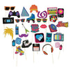 80s Pre-Assembled Photo-Booth Props - 30-Pack Pre-Made 80s Party Supplies, 1980s Theme Birthday Party Decoration Accessories on Bamboo Sticks for Girls, Women, Assorted Designs