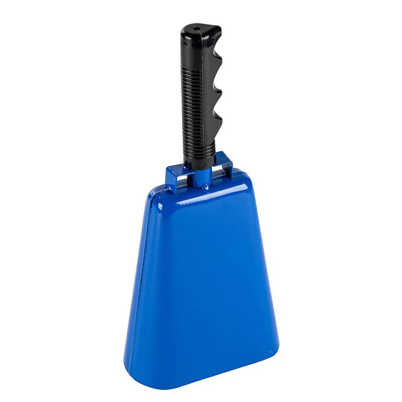 Cowbell with Handle - Cow Bell Noismaker, Loud Call Bell for Cheers, Sports Games, Weddings, Farm, Blue, 4.75 x 11 x 2.375 Inches