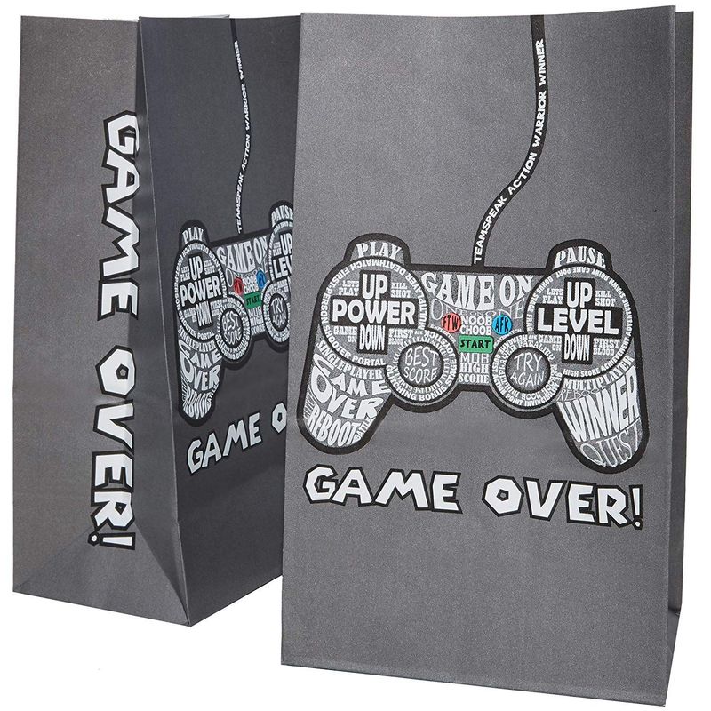 Gamer Party Favor Bags, Video Game Party Supplies (5 x 8.5 x 3 in, 36 Pack)