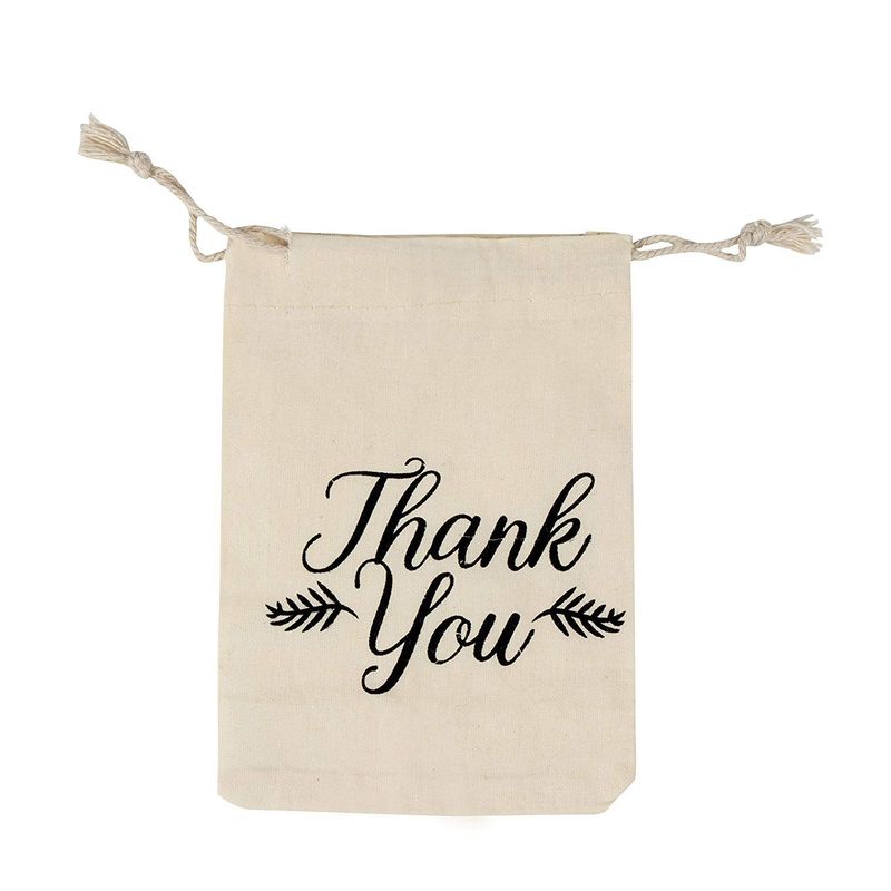 Blue panda Drawstring Bags - 20-Pack Thank You Jewelry Pouch Bag for Wedding Birthday Party Favors Giveaway Gift Bags Goodie Bags Party Supplies 4.1 x 5.7 Inches