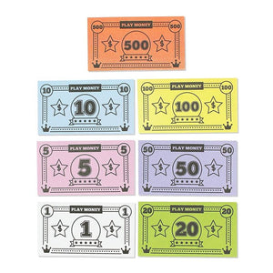 Blue Panda Play Money for Kids - $44,590 in Board Game Money Replacement, Pretend Dollar Bills, 455 Bills Total, 65 of Each Denomination, Small Bills, 4 x 2.2 Inches