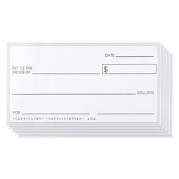 Blue Panda Giant Checks - 5-Count Paper Giant Fake Novelty Checks, Large Presentation Checks for Endowment Award, Donations, and Fundraisers, Each Big Check Measures 30 x 16 Inches