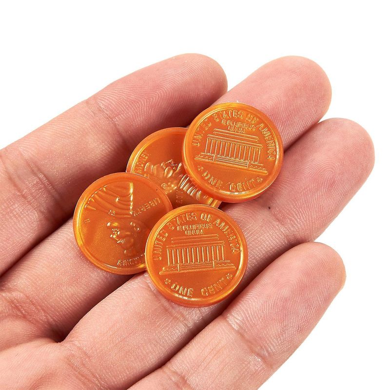 250 Fake Plastic Penny Coins Novelty Play Toy Prizes Parties Copper Silver