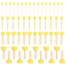 Foam Paint Brushes, Arts and Crafts Supplies for Teachers (4 Sizes, 50 Pack)