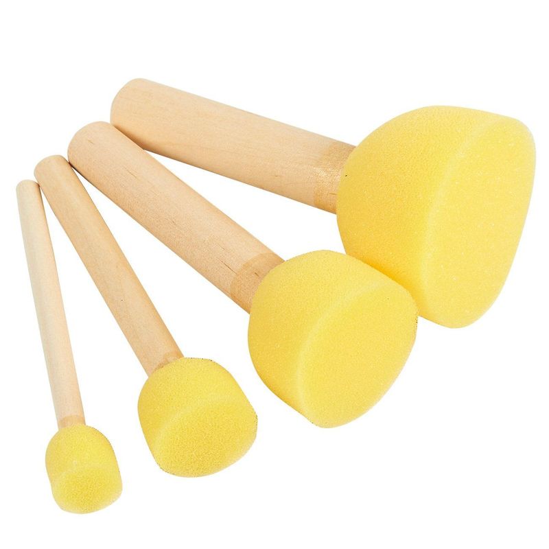 100 Pack 2 inch Foam Paint Brushes Sponge Brushes Sponge Paint Brush with  Wood Handles for Stains Varnishes Acrylics Crafts Art (100)