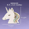 Blue Panda Cocktail Napkins - 50-Pack Luncheon Napkins Disposable Paper Napkins Birthday Party Supplies 3-Ply Unicorn Die-Cut Shaped Design with Gold Foil Folded 6.5 x 6.3 Inches
