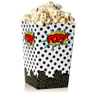 Comic Book Hero Popcorn Boxes for Birthday Party (3 x 5 In, 100 Pack)