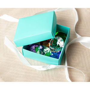 Wedding Gift Boxes - 24 Pack Candy Favor Boxes, DIY Assembly Small Treat Boxes, Perfect for Guest Favors, Anniversary, Proposal and Engagement Party, Turquoise, 3.7 x 3.7 x 1.6 Inches