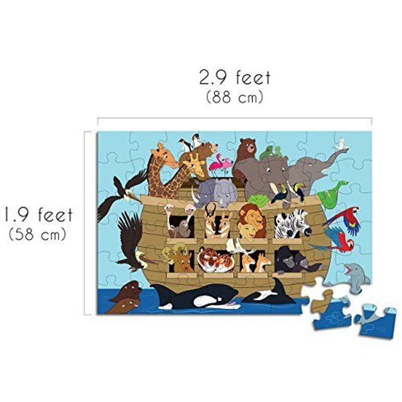 Floor Puzzle for Kids - Noah's Ark - Jumbo Jigsaw Puzzle, Educational Game for Family and Kindergarten, Age 3-5, 48-Piece, 1.9 x 2.9 Feet