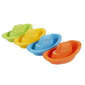 Plastic Toy Tug Boats for Bathtub in 4 Colors, Ages 3 and Up (12 Pack)
