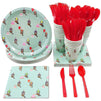 Animal Party Supplies – Serves 24 – Includes Plates, Knives, Spoons, Forks, Cups and Napkins. Perfect Birthday Party Pack for Dog Lovers Themed, Kids Birthday Parties, Bulldog Pattern