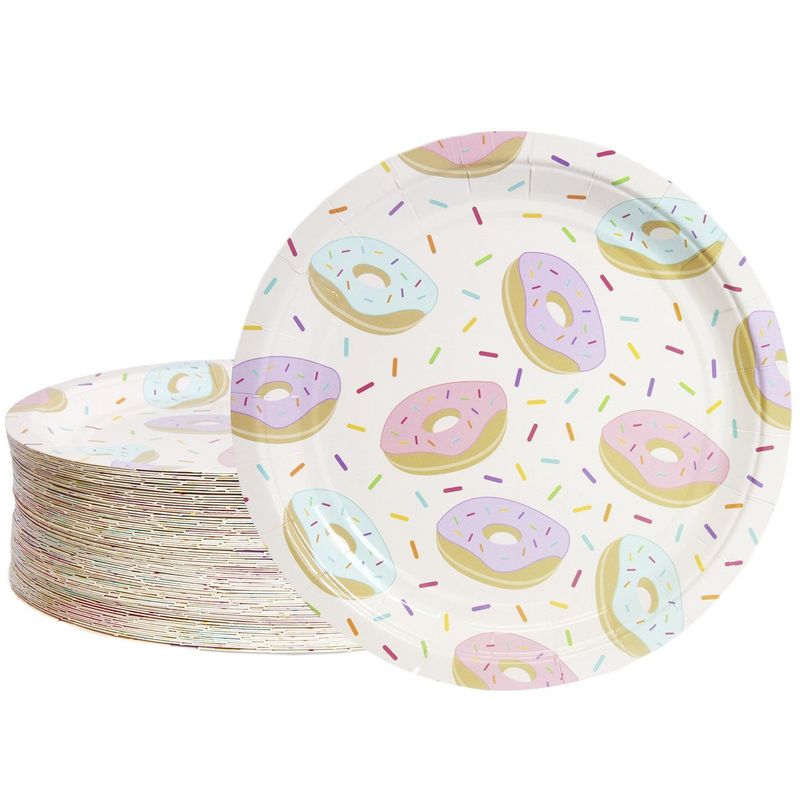 Donut Party Supplies, Sprinkle Plates (9 in., 80 Pack)