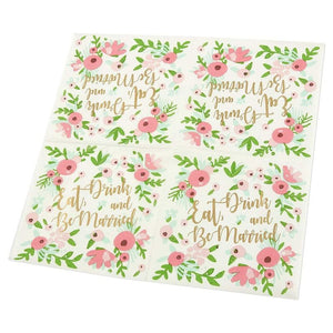 Engagement Party Decorations, Floral Cocktail Napkins (5 x 5 In, 100 Pack)
