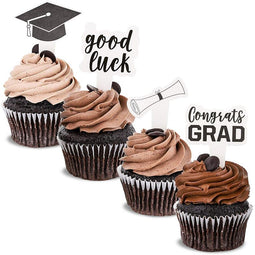 Congrats Grad Cupcake Topper, Graduation 2021 Party Supplies (100 Pack)