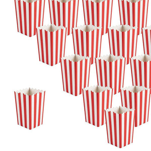 Blue Panda Mini Striped Popcorn Boxes for Movie Night, Birthday Party (3.5 x 5.5 in, 100 Pack)