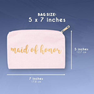 Bridal Shower Makeup Bag - 5-Pack Cosmetic Pouches for Wedding Favors, Bachelorette Party Gifts, and Bridal Shower Accessories, 7 x 5 Inches