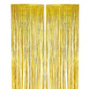 Blue Panda 2-Pack Gold Fringe Curtains - Wedding Photo Backdrop, Metallic Tinsel Foil Fringe Curtain, Party Decoration Photo Booth Background, Perfect New Years Parties - 7.9 x 3 Feet