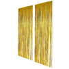 Blue Panda 2-Pack Gold Fringe Curtains - Wedding Photo Backdrop, Metallic Tinsel Foil Fringe Curtain, Party Decoration Photo Booth Background, Perfect New Years Parties - 7.9 x 3 Feet
