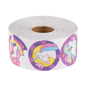 Rainbow Unicorn Stickers, Sticker Roll (1.5 in, 1000 Pieces)