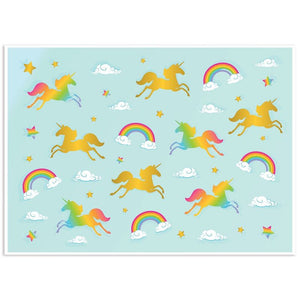 Photo Backdrop - Rainbow Unicorn Photo-Booth Background for Kids Unicorn Birthday Parties, Teal Photography Background, 5 x 7 Feet