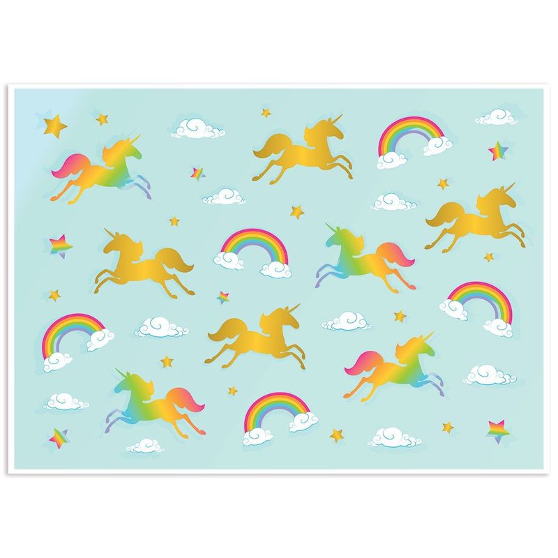 Photo Backdrop - Rainbow Unicorn Photo-Booth Background for Kids Unicorn Birthday Parties, Teal Photography Background, 5 x 7 Feet