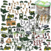 Blue Panda 300 Piece Army Action Figure Set, Military Toy Soldier Playset with Tanks, Planes, Flags, Battlefield Tools for Party and Display, Includes 8-3.5 Inches Figures with Flexible Joints