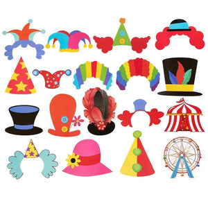 Blue Panda 72-Pack Circus Photo Booth Props - Carnival Circus Party Backdrop Decorations, Selfie Props, Photo Booth Accessories, Party Supplies, Assorted Colors