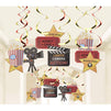 Movie Night Hanging Paper Ceiling Decorations, Party Supplies (30 Pieces)