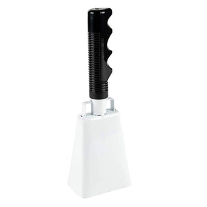 White Cowbell with Handle for Sporting Events (2 Pack)