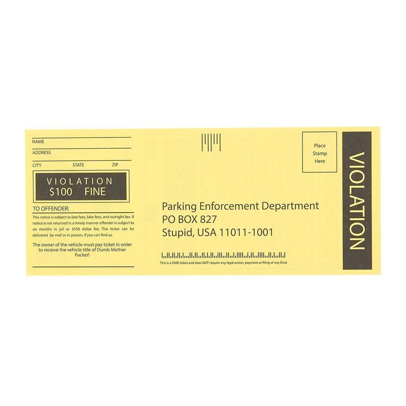 Blue Panda 100-Sheet Fake Parking Tickets - Ticket Prank, Gag Gifts Great for Pranks, Party Favors, 6 x 2.5 Inches